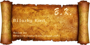 Bilszky Kont névjegykártya